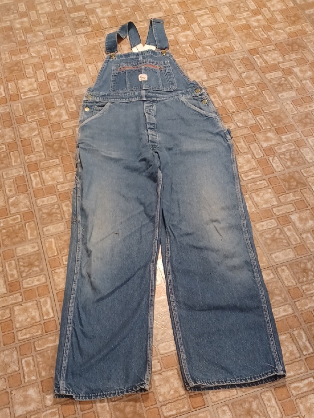 Vintage Pointer Brand Denim Bib Overalls with Front Pocket Detatchable Supenders
